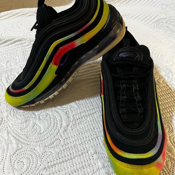 Nike Air Max 97 Tie Dye Black Multi-Color CK0841-001 Sneakers Mens Size 7 - Picture 12 of 13